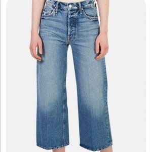 MOTHER tomcat roller shorty wide leg rigid jeans